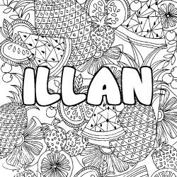 Coloración del nombre ILLAN - decorado mandala de frutas