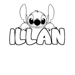 Coloración del nombre ILLAN - decorado Stitch