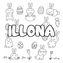Coloración del nombre ILLONA - decorado Pascua