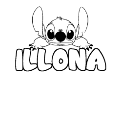 Coloración del nombre ILLONA - decorado Stitch