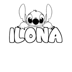 Coloración del nombre ILONA - decorado Stitch
