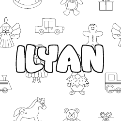 Coloración del nombre ILYAN - decorado juguetes