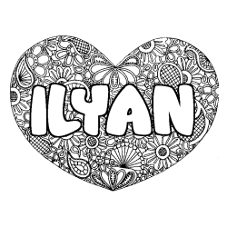 Dibujo para colorear ILYAN - decorado mandala de coraz&oacute;n