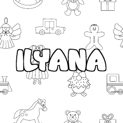 Coloración del nombre ILYANA - decorado juguetes