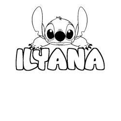 Coloración del nombre ILYANA - decorado Stitch