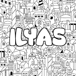 Dibujo para colorear ILYAS - decorado ciudad