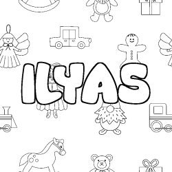 Coloración del nombre ILYAS - decorado juguetes