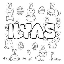 Dibujo para colorear ILYAS - decorado Pascua