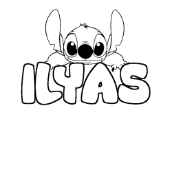 Dibujo para colorear ILYAS - decorado Stitch