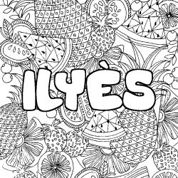 Dibujo para colorear ILY&Egrave;S - decorado mandala de frutas