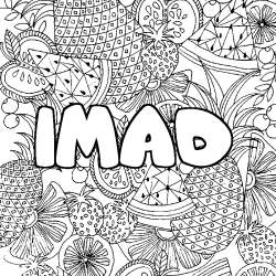 Dibujo para colorear IMAD - decorado mandala de frutas