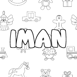 Coloración del nombre IMAN - decorado juguetes