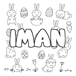 Coloración del nombre IMAN - decorado Pascua
