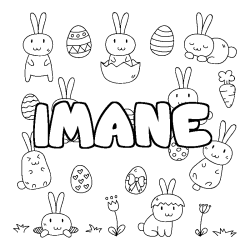 Coloración del nombre IMANE - decorado Pascua
