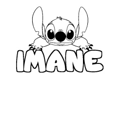 Coloración del nombre IMANE - decorado Stitch