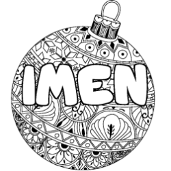 Coloración del nombre IMEN - decorado bola de Navidad
