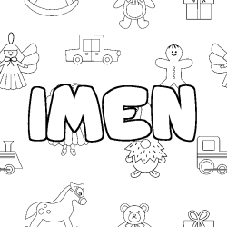 Coloración del nombre IMEN - decorado juguetes