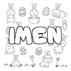 Coloración del nombre IMEN - decorado Pascua