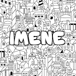 Coloración del nombre IMENE - decorado ciudad