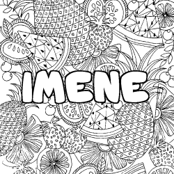 Coloración del nombre IMENE - decorado mandala de frutas