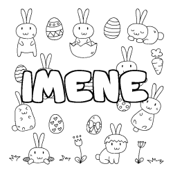Coloración del nombre IMENE - decorado Pascua