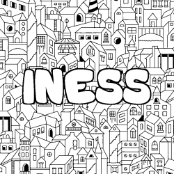 Dibujo para colorear INESS - decorado ciudad