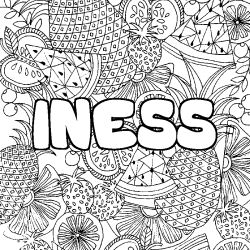 Dibujo para colorear INESS - decorado mandala de frutas