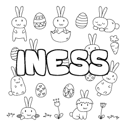 Coloración del nombre INESS - decorado Pascua