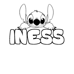 Coloración del nombre INESS - decorado Stitch