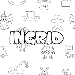 Dibujo para colorear INGRID - decorado juguetes