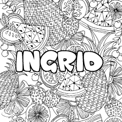 Coloración del nombre INGRID - decorado mandala de frutas