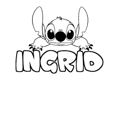 Coloración del nombre INGRID - decorado Stitch