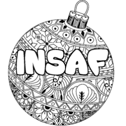 Coloración del nombre INSAF - decorado bola de Navidad