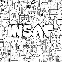 Dibujo para colorear INSAF - decorado ciudad