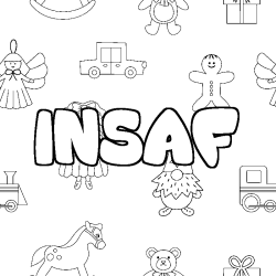 Coloración del nombre INSAF - decorado juguetes