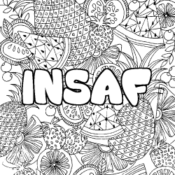 Dibujo para colorear INSAF - decorado mandala de frutas
