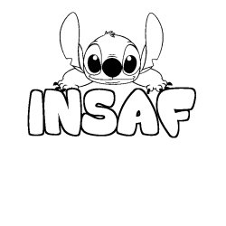 Coloración del nombre INSAF - decorado Stitch
