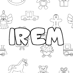 Coloración del nombre IREM - decorado juguetes