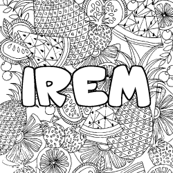 Coloración del nombre IREM - decorado mandala de frutas