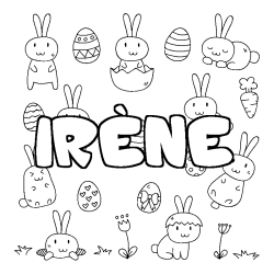 Coloración del nombre IRÈNE - decorado Pascua