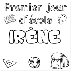 Coloración del nombre IRÈNE - decorado primer día de escuela