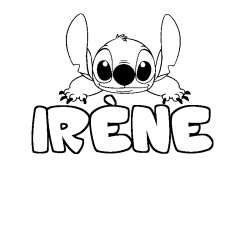 Coloración del nombre IRÈNE - decorado Stitch