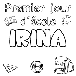 Coloración del nombre IRINA - decorado primer día de escuela