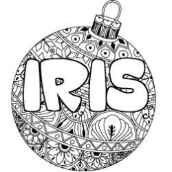 Coloración del nombre IRIS - decorado bola de Navidad
