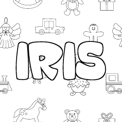 Coloración del nombre IRIS - decorado juguetes