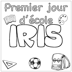 Coloración del nombre IRIS - decorado primer día de escuela