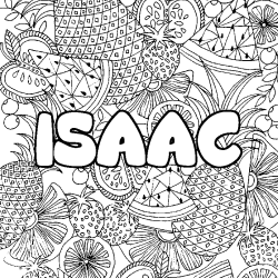 Dibujo para colorear ISAAC - decorado mandala de frutas