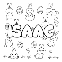 Coloración del nombre ISAAC - decorado Pascua