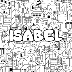 Dibujo para colorear ISABEL - decorado ciudad