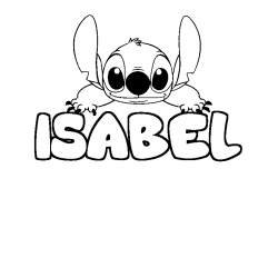 Coloración del nombre ISABEL - decorado Stitch